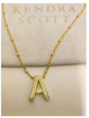 Kendra Scott Gold Pavé Initial A Pendant Necklace